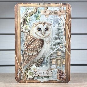 Handmade Owl Christmas Greeting Card